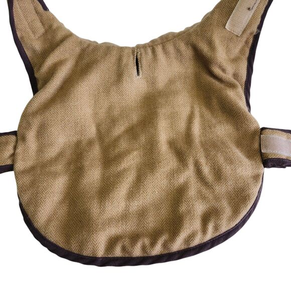 Woolrich Pet Jacket 12" Tan Beige Hook and Loop Closure Collared Quilted Casual - Picture 5 of 7